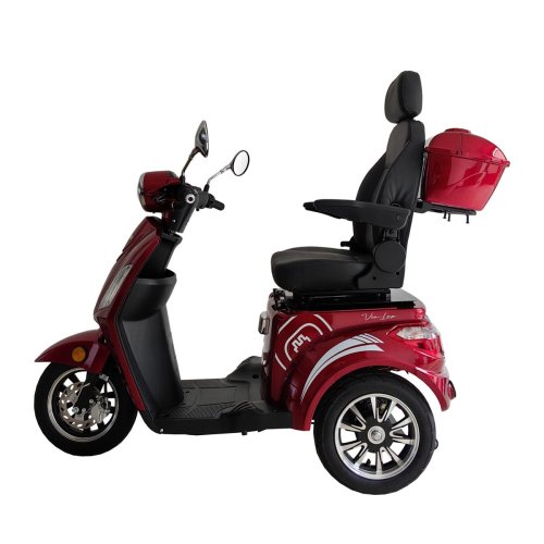 Electric three-wheel scooter RACCEWAY® VIA LUX, red