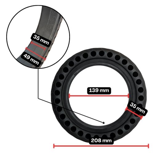 Full tyre for scooter 8,5x2, tubeless