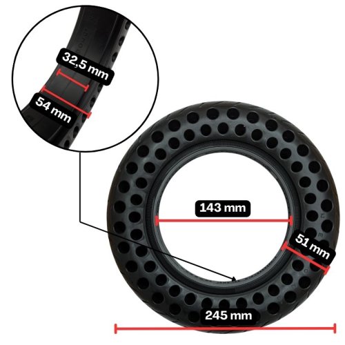 Neumático completo para scooter 10x2, sin cámara