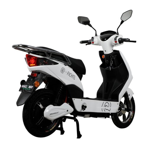 Electric scooter RACCEWAY® E-FICHTL®, white-gloss, without battery