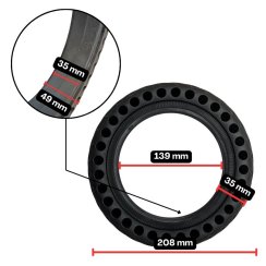 Pneumatika plná na koloběžku 8,5x2, bezdušová