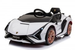 Coche eléctrico infantil Lamborghini Sian blanco