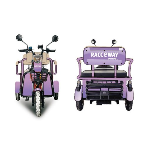 Elektrický dvojsedadlový vozík RACCEWAY® E-BUS, fialový