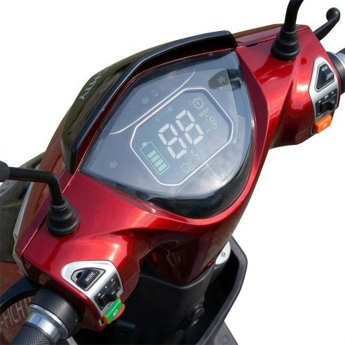 Elektroskúter RACCEWAY® E-FICHTL®, červený-lesklý, bez batérie - Batéria 48V: Bez batérie – zodpovedajúcu batériu mám, Odporúčaná nabíjačka: MOTOE-NAB-LI-6 + 118,37 EUR