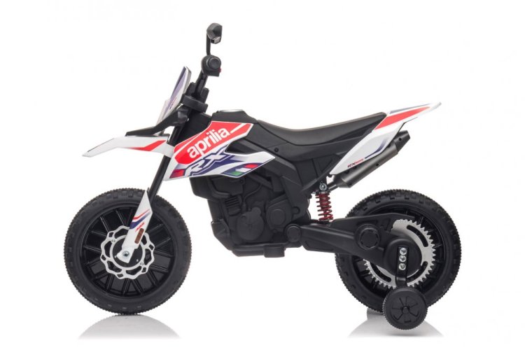 Moto eléctrica infantil Aprilia RX125 blanca