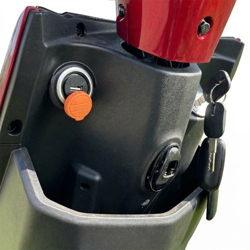 Elektroskúter RACCEWAY® E-FICHTL®, červený-lesklý, bez batérie - Batéria 48V: Bez batérie – zodpovedajúcu batériu mám, Odporúčaná nabíjačka: MOTOE-NAB-LI-6 + 118,37 EUR