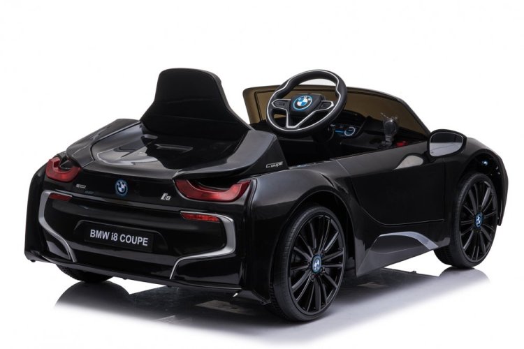 Coche eléctrico para niños BMW i8 Coupé negro/negro