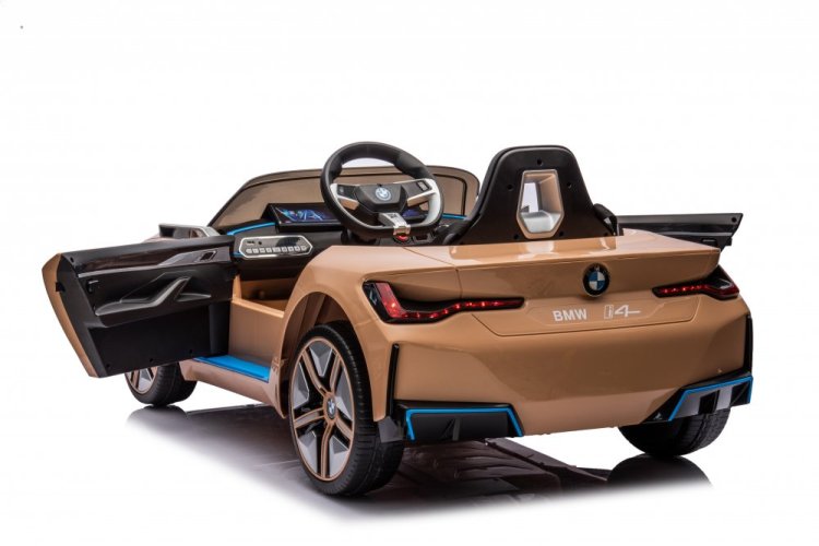 Coche eléctrico infantil BMW i4 amarillo