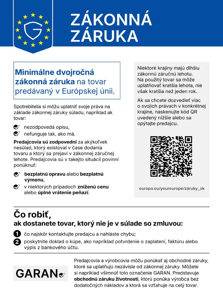 Harmonizované oznámenie o zákonnej záruke