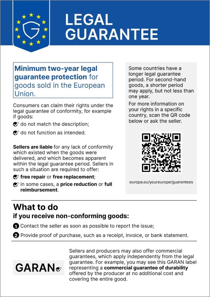 Harmonised notice on the legal guarantee